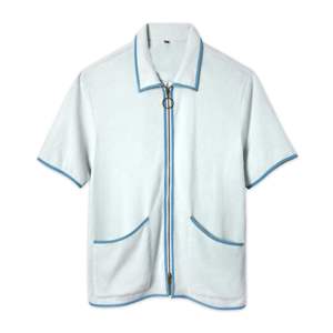 Standard Issue Cabana y pantalones cortos a juego en azul medianoche Orgánica Terry Cloth Estilo unisex con cremallera bidireccional y bolsillos - Product Image 1