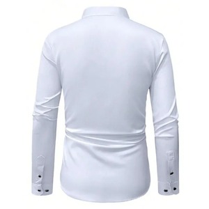 Chemises respirantes personnalisées 100% coton pour hommes, manches longues avec col montant, coupe ajustée, nouveau motif imprimé, chemises décontractées en gros - Product Image 2