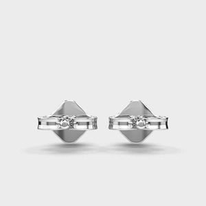 IGI Certified Lab Grown Round Diamond Bezel Stud <b>Earrings</b> Solid 925 Sterling <b>Silver</b> Minimalist Diamond Stud <b>Earrings</b> - Product Image 4