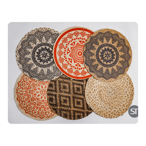 Printed Jute Tableware <b>Placemats</b> <b>Round</b> 40 x 40 cm Braided Design for Dining Tables, Parties, and Rustic Home Decor - Product Image 6