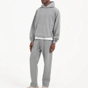 <b>Wholesale</b> Hot Selling Custom Men Winter Tracksuit Cotton Fleece Regular Fit <b>Flared</b> <b>Sweatpants</b> Hoodie Sets Breathable Quick Solid - Product Image 2