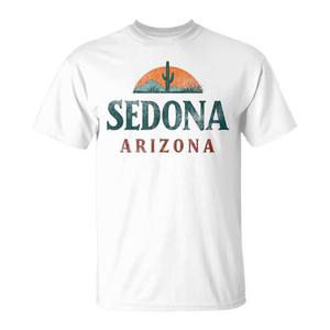 T-Shirt Souvenir Vintage Stile Retrò di Sedona Arizona, Effetto Invecchiato, Promozionale - Product Image 1
