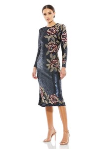 Vestido de Fiesta de Maternidad Estilo Flapper de los Años 20, Color Azul Platino, con Bordado, Cuentas, Antiestático, Corte en A, para Bodas, Tallas Grandes - Product Image 4