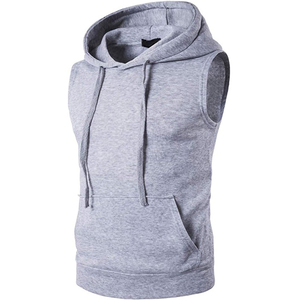 Vente en gros pas cher prix gym entraînement sans manches sweats à capuche hommes musculation fitnesswear débardeurs streetwear élégant débardeurs - Product Image 3