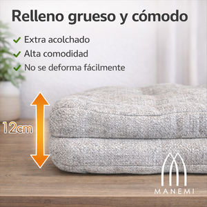 4 Cojines Individuales para Sofá de Jardín, 80x60 cm para Asiento, 50x60 cm para Respaldo, 12 cm de Grosor, Duraderos para Uso en Exteriores - Product Image 3