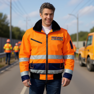 High-Viz Orange/Navy <b>Pilot</b> <b>Jacket</b> with PREVENT Safety & Survival Gear - Product Image 3