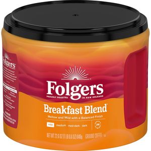 Café moulu Folgers Breakfast Blend, torréfaction douce, 22,6 oz. Boîte de conserve (lot de 6) - Product Image 2