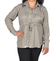 Chemise à manches longues de qualité supérieure, design moderne et décontracté, 100% fibre de bambou, écologique, respirante, avec boutons, plis et cordon de serrage