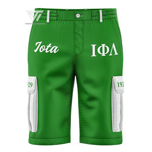 Pantalones cortos de carga de longitud larga bordados listos para enviar ropa de hermandad griega Iota Phi Lambda - Product Image 1