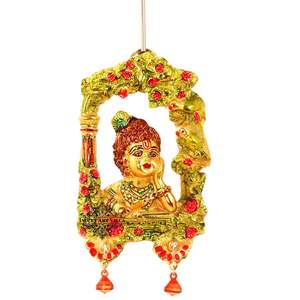 Adorno de Pared Kanha Krishna Hecho a Mano, 17.02 cm, Resina, Decoración para el Hogar, Adorno Colgante para Habitación - Product Image 1