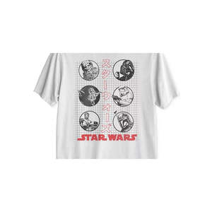 T-shirt ibrida da uomo con grafica Star Wars Kanji, 100% cotone jersey, t-shirt stampata per fitness, bianca, taglia grande - Product Image 2