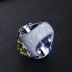 Amazing <b>Mens</b> Hip Hop <b>Ring</b> Made From 925 <b>Sterling</b> <b>Silver</b> with Moissanite Round Brilliant Cut Diamond in VVS Clarity Unique Design - Product Image 4