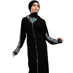 Trabajo de piedra satisfactorio realizado en abaya negra, superventas en Oriente Medio - Product Image 1