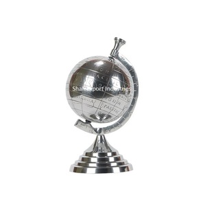 Diseño clásico Aluminio Plateado Mundo Educativo Globo Sala de estar Oficina Mesa Decorativo Mundo Globo - Product Image 2
