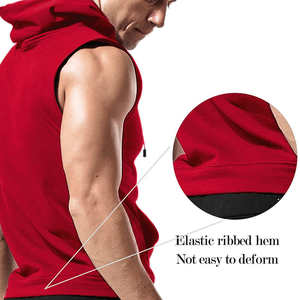 Sudadera sin Mangas para Entrenamiento, 100% Algodón, Sudadera Deportiva Transpirable para Fitness y Culturismo - Product Image 6