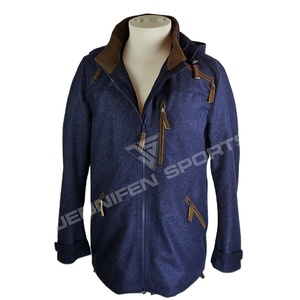เสื้อแจ็คเก็ตขนสัตว์แท้ 100% สำหรับผู้ชาย แบบมีฮู้ดและกระเป๋าหลายช่อง เหมาะสำหรับเดินป่า ล่าสัตว์ กันลม กันหนาว ระบายอากาศได้ดี สไตล์ทหาร - Product Image 1