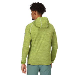 Derniers sweats à capuche à fermeture éclair avec manches raglan pour hommes vêtements de sport en polyester mélangé de couleur vert clair - Product Image 2