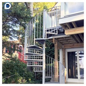 Meilleures ventes <span class=keywords><strong>Escalier</strong></span> en <span class=keywords><strong>colimaçon</strong></span> sophistiqué en verre et métal de <span class=keywords><strong>style</strong></span> extérieur avec marches en acier inoxydable pour maison de luxe - Product Image 1