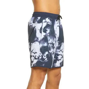 High Quality <b>Men's</b> Workout <b>Shorts</b> with Tie-Dye Pattern Cotton Polyester Drawstring Closure OEM Service - Product Image 4
