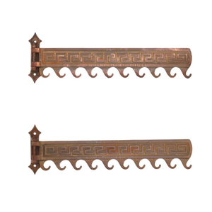 Elegant <b>Wall</b> Hanging <b>Key</b> <b>Holder</b> Brass Flower Shape <b>Key</b> Rack With Brown Hooks and Display Rails <b>for</b> Stylish Organizer and Decor - Product Image 5