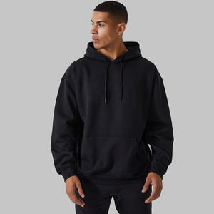 Sweat à capuche actif surdimensionné personnalisé pour hommes basique en coton mélangé avec motif solide nouveau design prix d'usine sweats à capuche en gros - Product Image 1