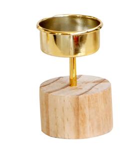 Bougeoir chauffe-plat en bois bougeoir doré nordique bureau Topper cheminée décor bois décor mariage décor bois bougie support - Product Image 1