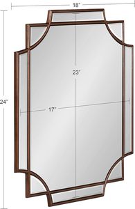 Gương treo tường truyền thống 18x24 bằng đồng, gương trang trại trang trí với hình học lồng vào nhau thanh lịch với cấu hình mỏng - Product Image 6