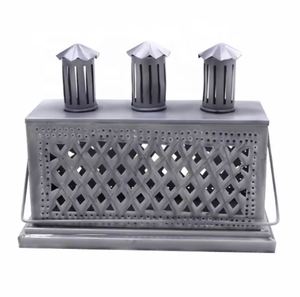 Home Decorative Light Green Meena Finishing Iron Glass Hanging <b>Lantern</b> <b>Candle</b> Holder Home and Wedding Decoration - Product Image 1