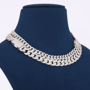 Testeur de passe VVS Lab diamant argent 925 collier chaîne Hip Hop glacé bijoux Miami cubain lien chaîne ensemble - Product Image 1