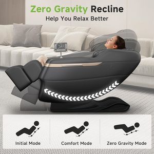 Sillón de Masaje de Cuerpo Completo con Gravedad Cero, Reclinable, con Purificación de Iones Negativos, Aromaterapia, Modo Automático, Yoga, Estiramiento, Pantalla Táctil - Product Image 5
