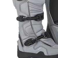 Bottes de moto unisexes en cuir véritable imperméables coupe-vent en tissu extensible à hauteur de genou avec sangle à boucle personnalisables