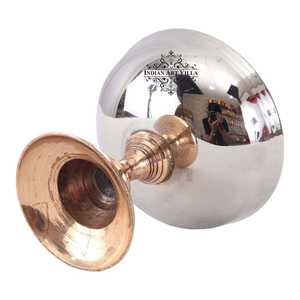 Taza de helado de acero puro Indian Art Villa con soporte de cobre, taza de metal hecha a mano con elegante soporte de cobre - Product Image 2