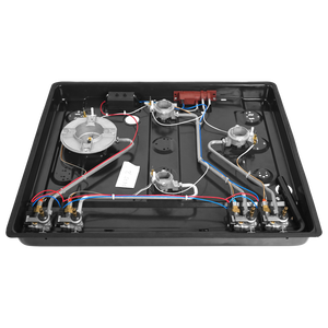 Table de cuisson à gaz haute puissance à 4 brûleurs en verre trempé noir avec conception écoénergétique - Product Image 2