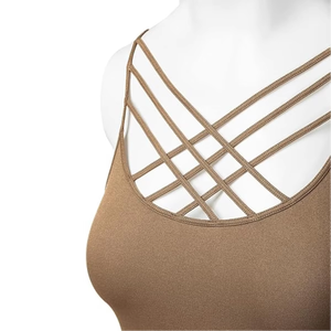 Soutien-gorge de sport pour femme, croisé sur le devant, en nylon et élasthanne doux et extensible, pour la gym, le yoga et l'entraînement, OEM ODM, vêtements de sport personnalisés - Product Image 2