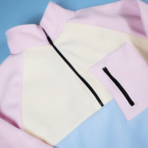 Prendas de abrigo Chaqueta de retazos Hombre Media cremallera Bloque de color Polar Chaqueta de bolsillo de lana en invierno - Product Image 3