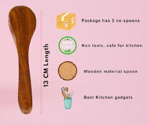 Mini cuillère en bois faite à la main brillant miroir poli couverts cuillère à soupe antiadhésif ustensiles de cuisine cuillères de cuisson couverts - Product Image 5