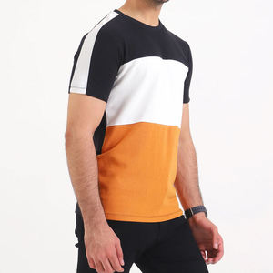 Camiseta informal de manga corta para hombre hecha en fábrica estilo básico Color sólido cuello redondo patrón de algodón diseño antiarrugas transpirable - Product Image 3