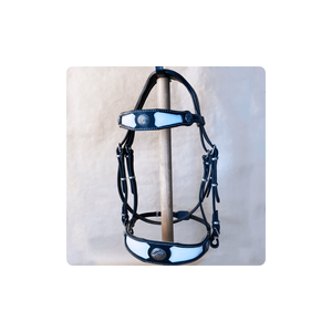 Bride De Cheval Western Cuir Véritable – Style Baroque, Noir, Axe Grip, Pakistan