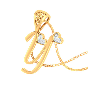 จี้เพชรสีทอง18K ตัวอักษร Y เครื่องประดับที่หรูหราและมีสไตล์ - Product Image 1