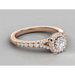 Bague solitaire en or 9 carats pour femme avec diamant rond, design brillant - Product Image 2