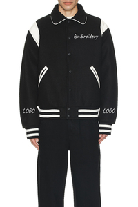 OEM Custom Logo Crew Neck Baseball Varsity Jackets Customized Casual High Street Waterproof Windproof Breathable Winter Men's - Product Image 2