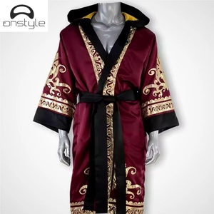 เสื้อคลุมมวยผ้าซาตินสำหรับผู้ใหญ่ระบายอากาศได้ดีเป็นมิตรกับสิ่งแวดล้อมโลโก้และลายพิมพ์ - Product Image 5