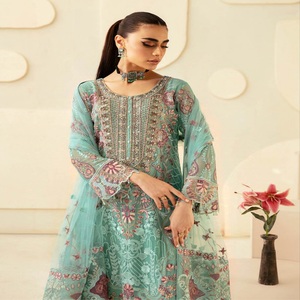 Colección de Salwar Kameez de Chifón para Mujer, Trajes Étnicos de 3 Piezas para Fiestas, Bodas y Festivales, Diseño Moderno, Largo hasta el Suelo, Ramsha Volume - Product Image 6