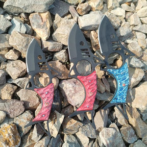 Cuchillo Bowie Vikingo de Acero de Damasco Hecho a Mano, Mango de Acero de Damasco, Personalizable OEM, Cuchillo de Caza y Camping de Alta Calidad para Exteriores - Product Image 5