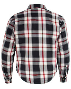 <b>Mens</b> heavyweight <b>flannel</b> <b>shirt</b> with brown and tan plaid design featuring CE armor for added protection - Product Image 5