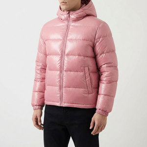 Nouvelle saison, veste matelassée brillante pour homme, imperméable, en duvet d'oie, manteau d'hiver à capuche, vêtement d'extérieur matelassé, fabrication directe, OEM - Product Image 1
