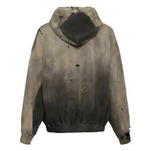 Conjuntos de Sudadera con Capucha y Pantalones Deportivos Holgados para Hombre, Lavado Ácido, Estilo Desgastado, 100% Algodón, Felpa Francesa, Hombros Caídos - Product Image 3