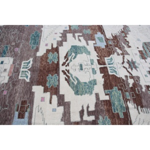 Tapis turc surdimensionné 9,1 x 12,6 pieds, tapis oriental vintage brun - Product Image 4