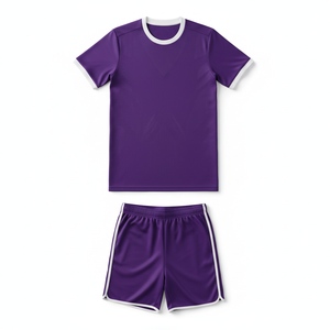 Ensemble de maillot de football personnalisé avec dégradé violet et or - Ensemble de maillot et short pour adulte, nom/nombre personnalisable, 100% polyester léger - Product Image 5