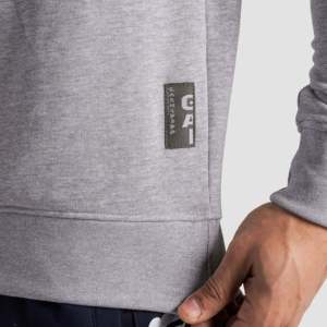 Sudadera Utility Crew Premium 100% Algodón French Terry Gris con Bordado 3D y Estampado de Silicona con Patrón Sólido - Product Image 6